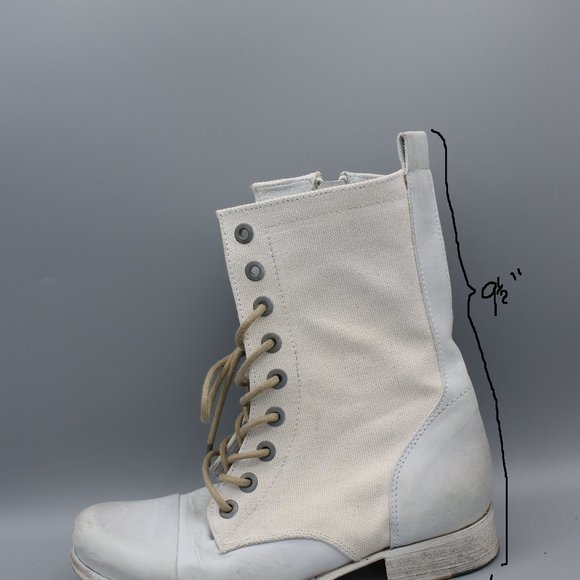 Diesel White Leather Boots Women Size 6/7 - Picture 10 of 11